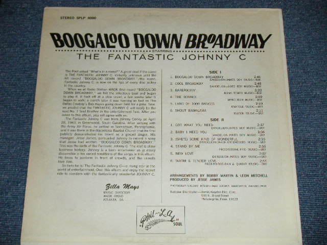 画像: The FANTASTIC JOHNNY C - BOOGALOO DOWN BROADWAY ( Ex++/Ex++ Looks:Ex+)  / 1968 US AMERICA  ORIGINAL STEREO  Used  LP 