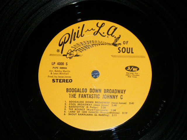 画像: The FANTASTIC JOHNNY C - BOOGALOO DOWN BROADWAY ( Ex++/Ex++ Looks:Ex+)  / 1968 US AMERICA  ORIGINAL STEREO  Used  LP 