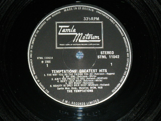 画像: THE TEMPTATIONS - GREATEST HITS ( Ex++/MINT-)  / 1967 UK ENGLAND   STEREO ORIGINAL Used LP