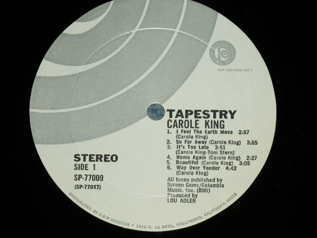 画像: CAROLE KING - TAPESTRY ( Matrix # ODE SP 77017 M6-REPL △16909(1) / ODE SP 77017 M6-REPL △16909-x(3)  ) (MINT-./Ex+++) / 1971 Us AMERICA ORIGINAL  Used LP