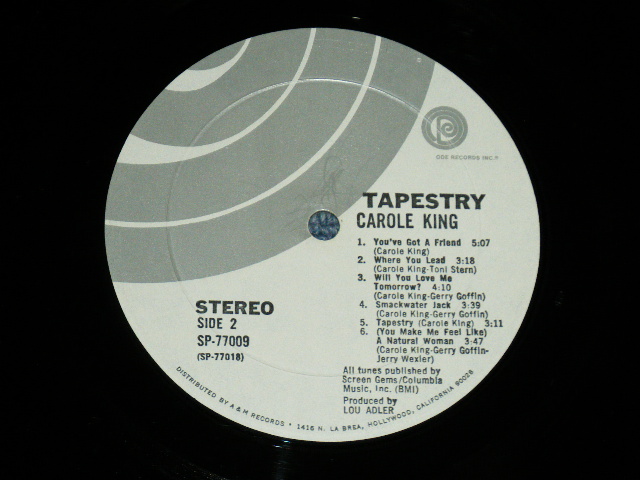 画像: CAROLE KING - TAPESTRY ( Matrix # ODE SP 77017-M4 MR △16071(13) / ODE SP 77017-M4  MR △16071-x(9)  ) ( Ex++/Ex-. Ex++) / 1971 Us AMERICA ORIGINAL  Used LP