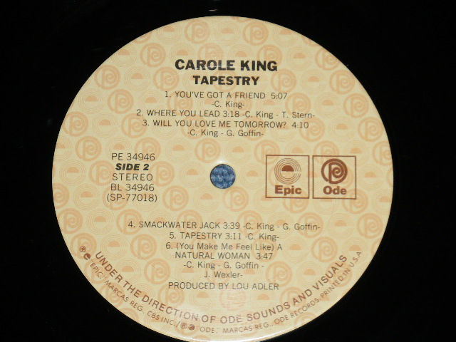 画像: CAROLE KING - TAPESTRY ( Matrix # PAL 3494611D/PBL 34946-1E) (MINT-./Ex+++) / 19?? Us AMERICA REISSUE "GATEFOLD Cover"  Used LP