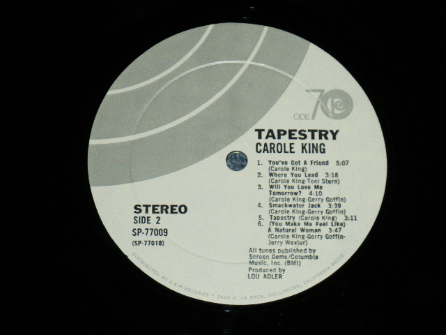 画像: CAROLE KING - TAPESTRY ( Matrix # ODE SP 77017-M5△16071(26) / ODE SP 77017-M5 △16071-x(23)  ) ( Ex++/MINT-) / 1971 Us AMERICA ORIGINAL  Used LP5