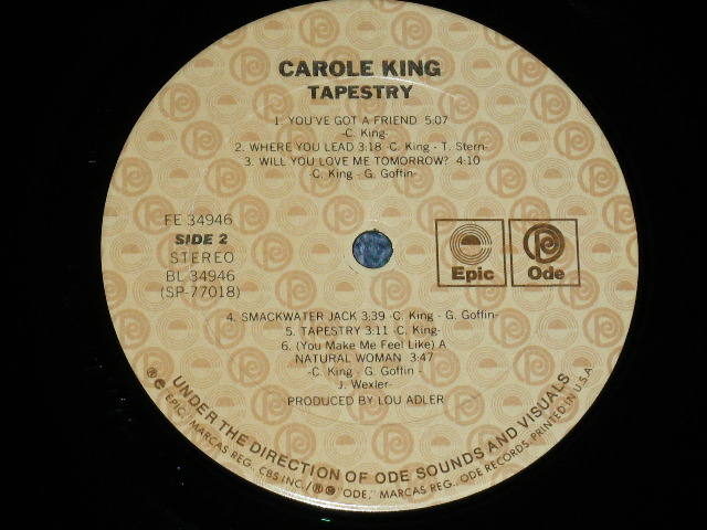 画像: CAROLE KING - TAPESTRY ( Matrix # PAL 34946 G1G/PBL 34946 G1M ) (MINT-.MINT-) / 19?? Us AMERICA REISSUE "NON GATEFOLD Cover"  Used LP