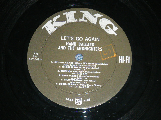 画像: HANK BALLARD & THE MIDNIGHTERS - LET'S GO AGAIN ( Ex+, Ex/Ex+++ Looks:Ex++) / 1961 US AMERICA ORIGINAL "1st Press BLACK Label'  MONO Used LP 