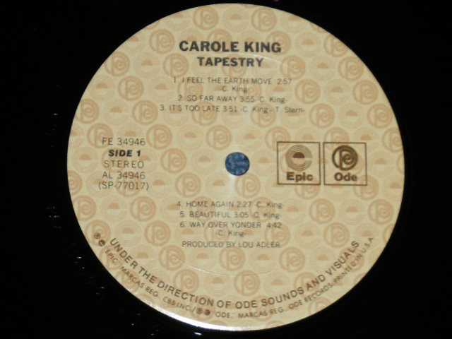 画像: CAROLE KING - TAPESTRY ( Matrix # PAL 34946 G1G/PBL 34946 G1M ) (MINT-.MINT-) / 19?? Us AMERICA REISSUE "NON GATEFOLD Cover"  Used LP