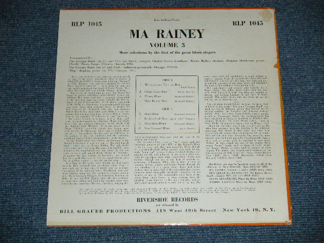 画像: MA RAINEY - LEGENDARY VOICE OF THE BLUES VOL.3 ( Ex+/Ex+++ )  / 1954 US AMERICA ORIGINAL Used 10" LP