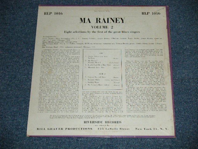 画像: MA RAINEY - LEGENDARY VOICE OF THE BLUES VOL.2 ( Ex+/Ex Looks:Ex+++ )  / 1953 US AMERICA ORIGINAL Used 10" LP