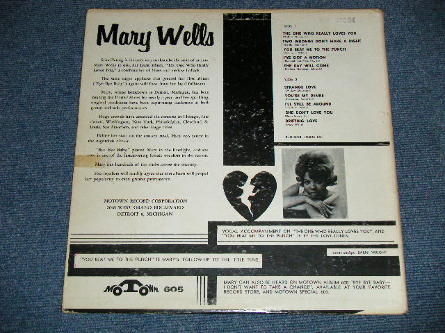 画像: MARY WELLS - THE ONE WHO REALLY LOVES YOU ( Ex/Ex Looks:VG+++) / 1962 US AMERICA ORIGINAL "1st Press NO CREDIT at Bottom Label" MONO   Used LP  