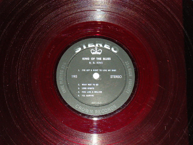 画像: B.B.KING B.B. KING - KING OF THE BLUES (Ex-/Ex+ :EDSP,TEAROFC,WOFC)  / 1961 US AMERICA ORIGINAL "RED WAX Vinyl" RARE "TRUE STEREO"  Used LP 
