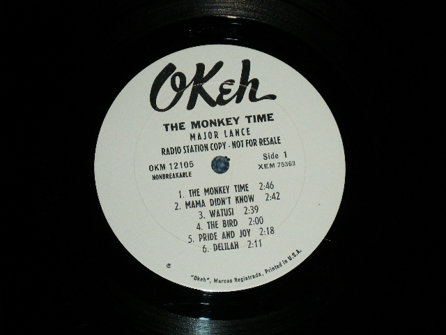 画像: MAJOR LANCE - THE MONKEY TIME  ( Ex++/Ex++ ) / 1963 US AMERICA ORIGINAL "WHITE LABEL PROMO" MONO  Used LP