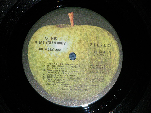 画像: JACKIE LOMAX - IS THIS WHAT YOU WANT? : With ORIGINAL INNER SLEEVE(Matrix #  ST-1-3354-A-5/ST-2-3354-H-7) (Ex+++./MINT-) / 1969 US ORIGINAL " with SMALL STEREO logo on Right Label" Used  LP