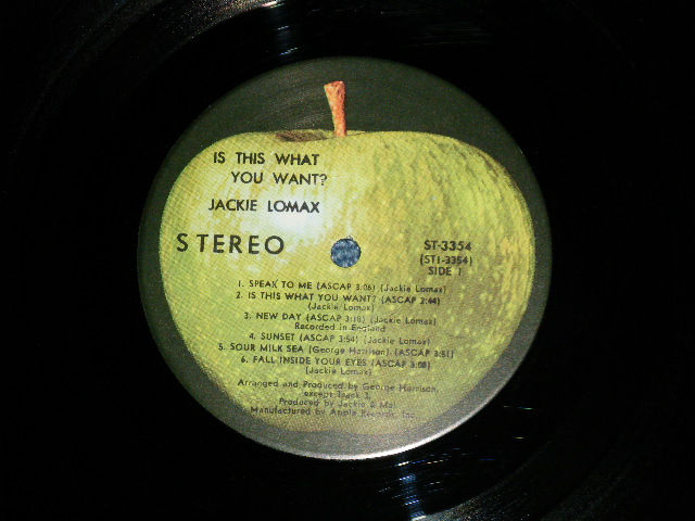 画像: JACKIE LOMAX - IS THIS WHAT YOU WANT? : Non INNER SLEEVE(Matrix #  ST1-3354-X3/ST2-3354-A3 ) ( VG+++/Ex+++ Looks:Ex++  ) / 1969 US ORIGINAL " with LARGE STEREO logo on Left Label" Used  LP