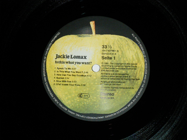 画像: JACKIE LOMAX - IS THIS WHAT YOU WANT? LP+12" Version / 1991 UK ENGLAND REISSUE "BRAND NEW" LP+12" 