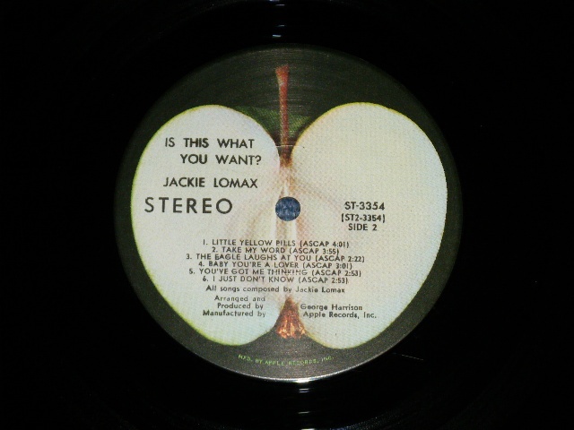 画像: JACKIE LOMAX - IS THIS WHAT YOU WANT? : With ORIGINAL INNER SLEEVE(Matrix #  ST1-3354-W2/ST2-3354-A3 ) (MINT/MINT- ) / 1969 US ORIGINAL " with LARGE STEREO logo onlLeft Label" Used  LP