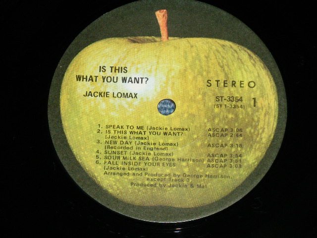 画像: JACKIE LOMAX - IS THIS WHAT YOU WANT? : With ORIGINAL INNER SLEEVE(Matrix #  ST-1-3354-A-5/ST-2-3354-H-7) (Ex+/Ex++ Looks:Ex+++) / 1969 US ORIGINAL " with SMALL STEREO logo on Right Label" Used  LP