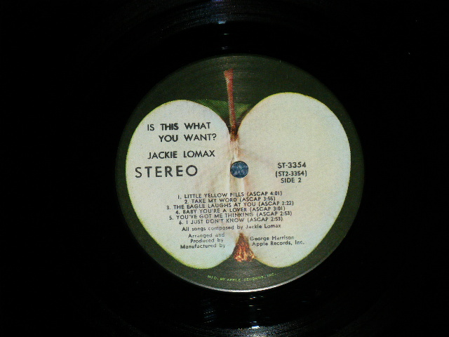画像: JACKIE LOMAX - IS THIS WHAT YOU WANT? : Non INNER SLEEVE(Matrix #  ST1-3354-X3/ST2-3354-A3 ) ( VG+++/Ex+++ Looks:Ex++  ) / 1969 US ORIGINAL " with LARGE STEREO logo on Left Label" Used  LP