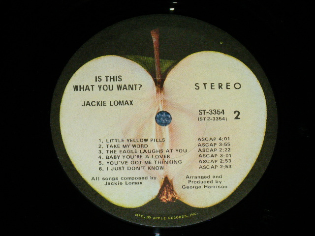 画像: JACKIE LOMAX - IS THIS WHAT YOU WANT? : With ORIGINAL INNER SLEEVE(Matrix #  ST-1-3354-A-5/ST-2-3354-H-7) (Ex+/Ex++ Looks:Ex+++) / 1969 US ORIGINAL " with SMALL STEREO logo on Right Label" Used  LP