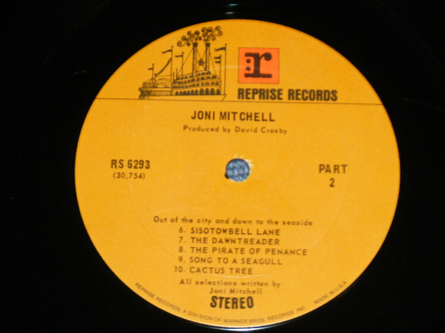 画像: JONI MITCHELL  -  JONI MITCHELL ( Matrix #  RS 6293 30753/RS 6293 30754  ) ( Ex+/Ex+++ Looks:Ex++ )   / 1970 Version   US AMERICA ORIGINAL "2nd Press BROWN with STEREO Credit at Bottom Label" Used LP 