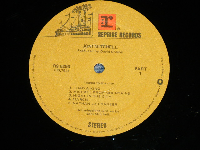 画像: JONI MITCHELL  -  JONI MITCHELL ( Matrix #  RS-1-6293 WW-2-2/RS-2-6293  SR-1 ) ( Ex++/Ex+++ EDSP)   / 1970 Version   US AMERICA ORIGINAL "2nd Press BROWN with STEREO Credit at Bottom Label" Used LP 