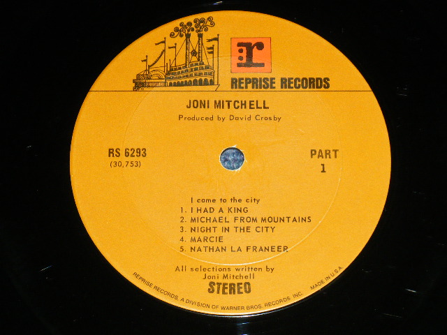 画像: JONI MITCHELL  -  JONI MITCHELL ( Matrix #  RS 6293 30753/RS 6293 30754  ) ( Ex+/Ex+++ Looks:Ex++ )   / 1970 Version   US AMERICA ORIGINAL "2nd Press BROWN with STEREO Credit at Bottom Label" Used LP 