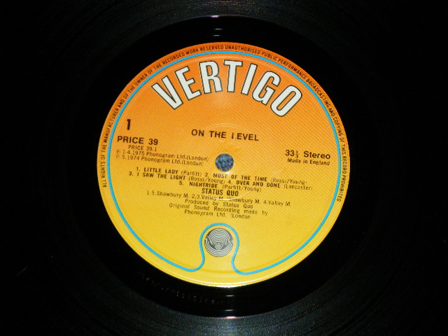 画像: STATUS QUO -  ON THE LEVEL ( Ex+++/MINT- ) / 1983 UK ENGLAND REISSUE Used LP 
