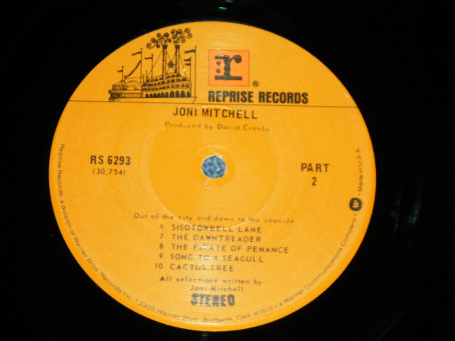 画像: JONI MITCHELL  -  JONI MITCHELL ( Matrix #  RS-1-6293 W-2/RS-6293  (30754-1) 2-W-1 ) ( Ex+,Ex/Ex+++  )   / 1970 Version   US AMERICA ORIGINAL "2nd Press BROWN with STEREO Credit at Bottom Label" Used LP 