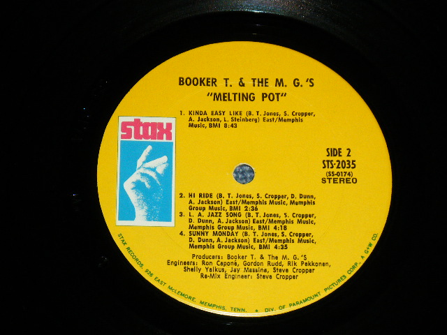 画像:   BOOKER T.& THE MG'S -  MELTING POT  ( Matrix # -SS-0173 / SS-0174 ) ( Ex++/Ex+++ : EDSP  ) / 1971 US AMERICA  ORIGINAL Used LP  