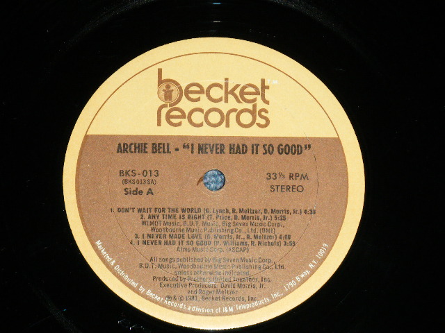 画像:  ARCHIE BELL  - I NEVER HAD IT SO GOOD ( PAUL WILLIAMS song ) ( MINT-/MINT-++) / 1981 US AMERICA ORIGINAL Used  LP 