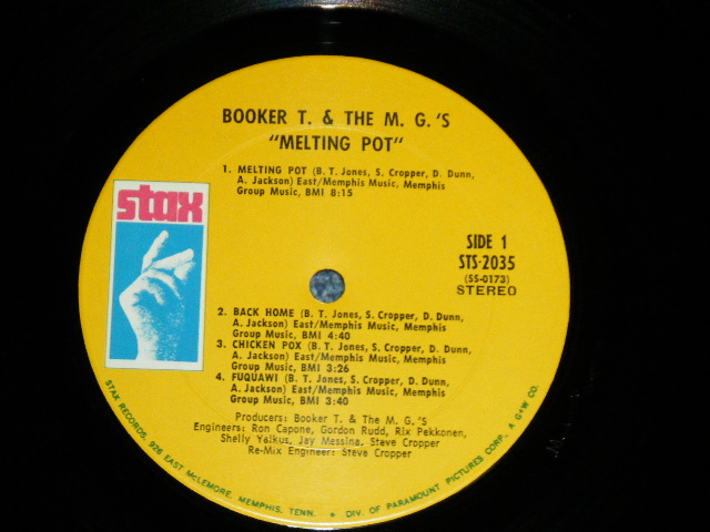 画像:   BOOKER T.& THE MG'S -  MELTING POT  ( Matrix # -SS-0173 / SS-0174 ) ( Ex++/Ex+++ : EDSP  ) / 1971 US AMERICA  ORIGINAL Used LP  