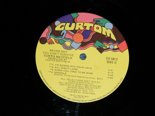 画像: CURTIS MAYFIELD ( IMPRESSIONS ) -  NEVER SAY YOU CAN'T SURVIVE (  With SONG SHEET)  ( Ex-/Ex+++ : WOFC  ) / 1977 US AMERICA  ORIGINAL Used LP   