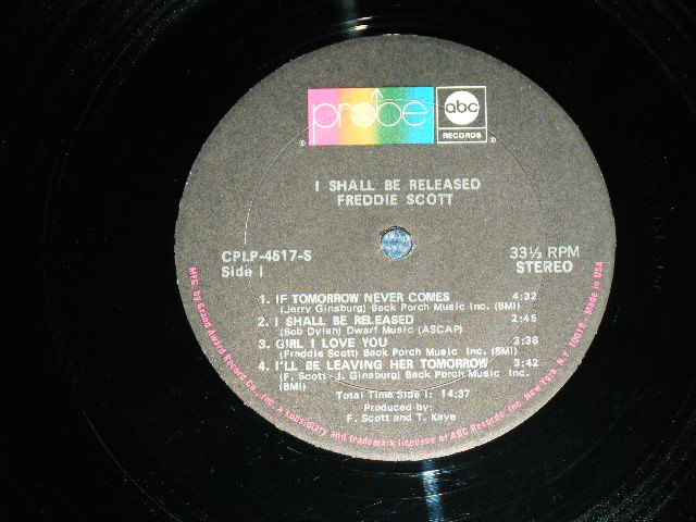 画像: FREDDIE SCOTT - I SHALL BE RELEASED ( BOB DYLAN Song)(: Ex/Ex++ Looks:Ex+ ) / 1970 US AMERICA ORIGINAL Used LP 