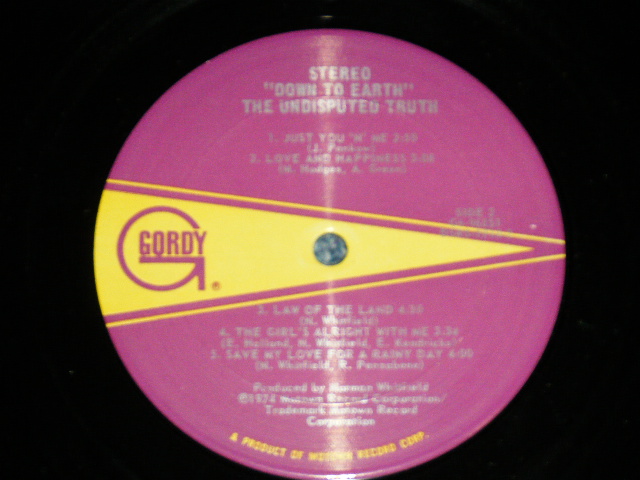 画像: The UNDISPUTED TRUTH - DOWN TO EARTH  ( Ex++,Ex+/Ex+++ )  / 1974 US AMERICA ORIGINAL Used LP 