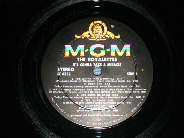 画像: The ROYALETTES - IT'S GONNA TAKE A MIRACLE ( Ex+++/MINT- )  / 1965 US AMERICA ORIGINAL STEREO  Used LP 