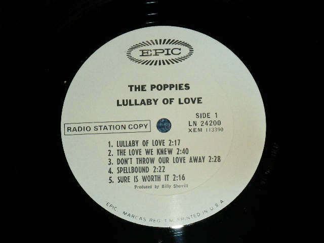 画像: The POPPIES ( with DOROTHY MOORE,PETSYE McCUNE,ROSEMARY TAYLOR )  - LULLABY OF LOVE ( Ex++/Ex+++ )  / 1966 US AMERICA ORIGINAL "WHITE LABEL PROMO" MONO Used LP 