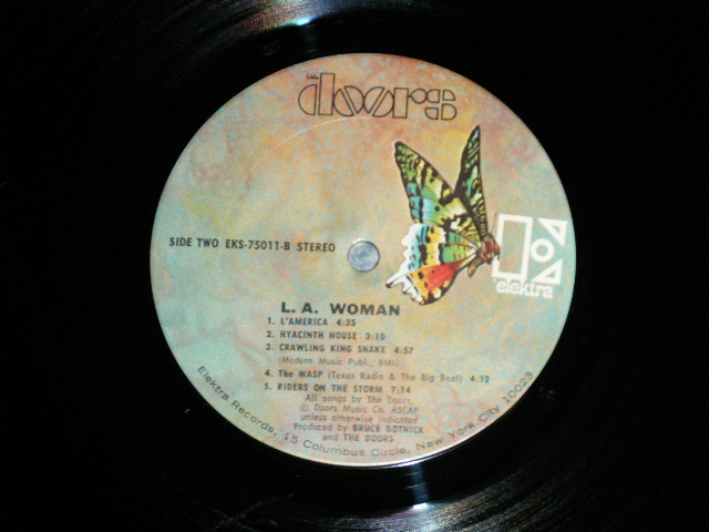 画像: THE DOORS - L.A.WOMAN  ( Matrix # A)A  CSM  / B)B-2  CSM  )(Ex+/MINT- )  / 1971 US AMERICA Original 1st Press "BUTTERFLY Label" " ROUND JACKET with EMBOSSED" Used LP  