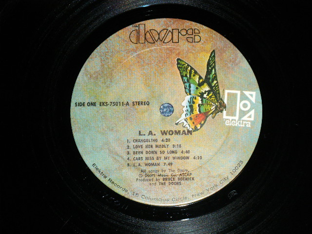 画像: THE DOORS - L.A.WOMAN  ( Matrix # A)A-2 CTH / B)B-1 CTH )( Ex++/Ex+++) / 1971 US AMERICA Original 1st Press "BUTTERFLY Label" " ROUND JACKET with EMBOSSED" Used LP  