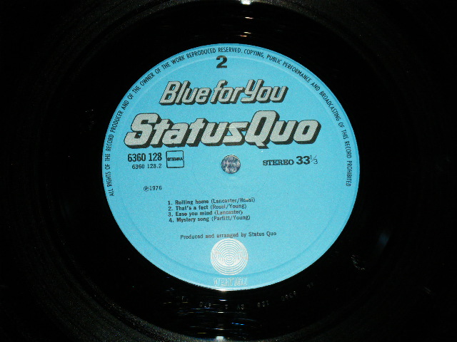 画像: STATUS QUO - BLUE FOR YOU  ( Ex++/MINT- ) / 1976 NETHERLANDS  HOLLAND  ORIGINAL Used LP 