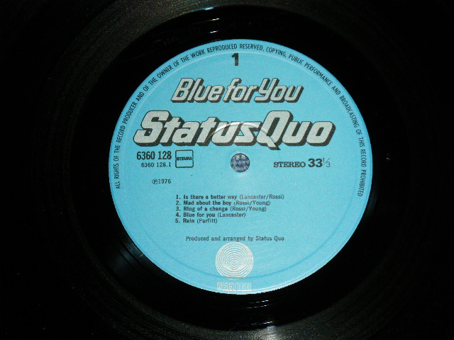 画像: STATUS QUO - BLUE FOR YOU  ( Ex++/MINT- ) / 1976 NETHERLANDS  HOLLAND  ORIGINAL Used LP 