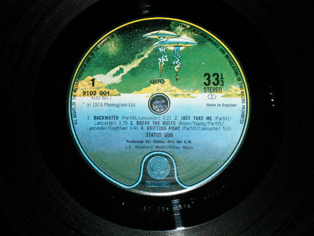 画像: STATUS QUO -  QUO( Matrix # A-1/2-2 )  ( Ex++/MINT- ) / 1974 UK ENGLAND ORIGINAL  Used LP 