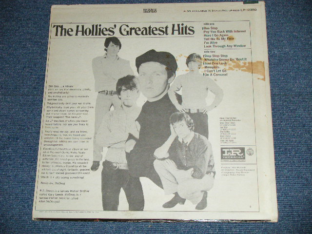 画像: THE HOLLIES - The HOLLIES' GREATEST HITS ( Matrix # SIDE-1  1C/SIDE-2  1C ) ( Ex++,VG+++/Ex++ Looks:Ex+ : EDSP ) / 1966  US AMERICA ORIGINAL "BLACK with GREEN Label"  STEREO  Used LP  