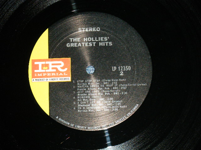 画像: THE HOLLIES - The HOLLIES' GREATEST HITS ( Matrix # SIDE-1  1B/SIDE-2  1B ) ( Ex++/Ex+++ Looks:Ex+++  ) / 1966  US AMERICA ORIGINAL "BLACK with GREEN Label"  STEREO  Used LP  