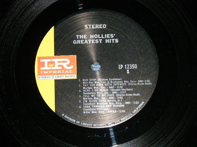 画像: THE HOLLIES - The HOLLIES' GREATEST HITS ( Matrix # SIDE-1  1B/SIDE-2  1B ) ( Ex++/Ex+++ Looks:Ex+++  ) / 1966  US AMERICA ORIGINAL "BLACK with GREEN Label"  STEREO  Used LP  