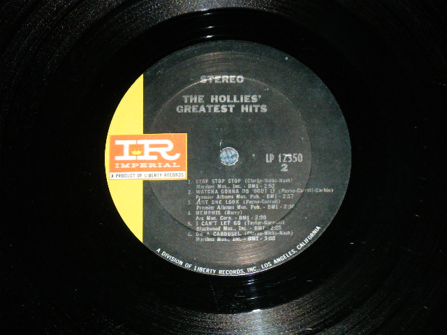 画像: THE HOLLIES - The HOLLIES' GREATEST HITS ( Matrix # SIDE-1  1C/SIDE-2  1C ) ( Ex++,VG+++/Ex++ Looks:Ex+ : EDSP ) / 1966  US AMERICA ORIGINAL "BLACK with GREEN Label"  STEREO  Used LP  