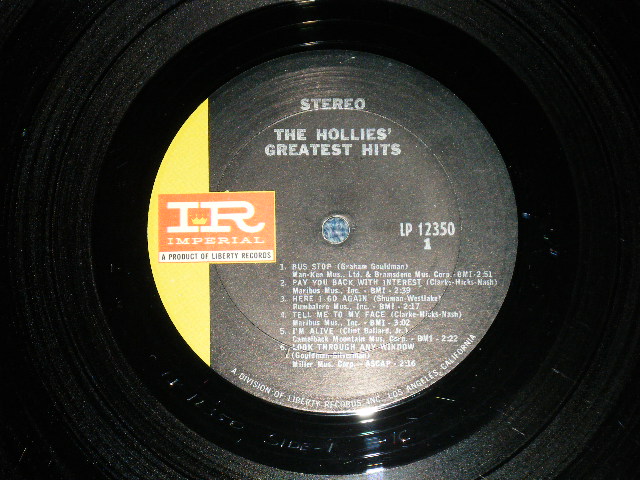 画像: THE HOLLIES - The HOLLIES' GREATEST HITS ( Matrix # SIDE-1  1C/SIDE-2  1C ) ( Ex++,VG+++/Ex++ Looks:Ex+ : EDSP ) / 1966  US AMERICA ORIGINAL "BLACK with GREEN Label"  STEREO  Used LP  