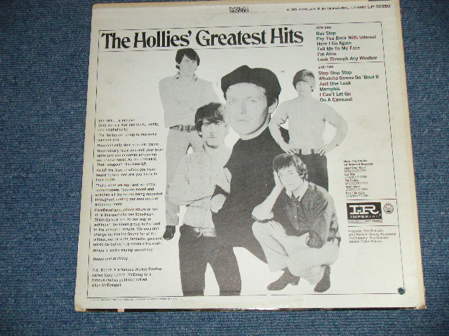 画像: THE HOLLIES - The HOLLIES' GREATEST HITS ( Matrix # 1/2RE ) ( Ex+/Ex+++ : BB SEAN EDSP ) / 1966  US AMERICA ORIGINAL "BLACK with GREEN Label"  STEREO  Used LP  M