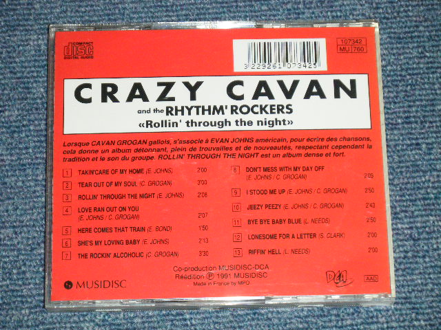 画像: CRAZY CAVAN and The RHYTHM ROCKERS -  ROLLIN' THROUGH THE NIGHT ( NEW ) / 1991 FRANCE FRENCH "BRAND NEW"  CD   