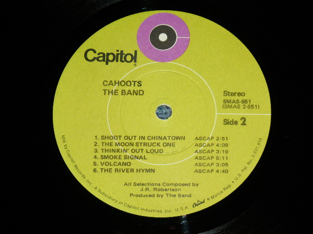 画像: THE BAND - CAHOOTS( Matrix # A)SMAS-1-651-Z21 / SMAS-2-651-Z-14 B )( Ex+++/MINT-) / 1970 US AMERICA ORIGINAL 1st Press "LIME GREEN with Purple Color 'C' on TOP LABEL" Used LP 