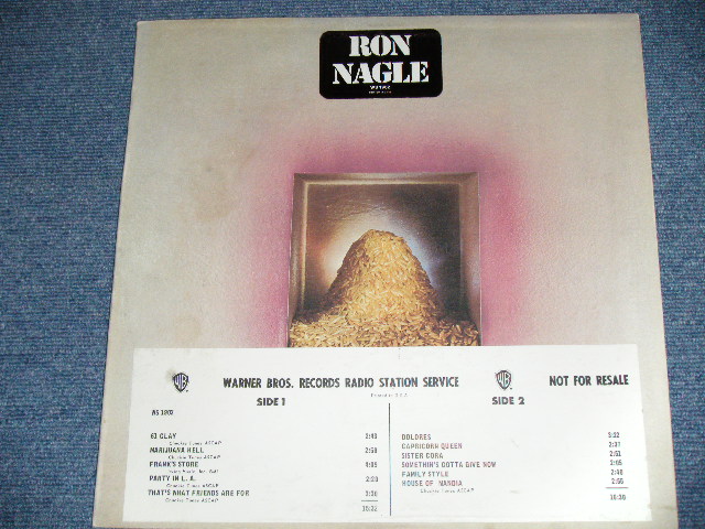 画像: RON NAGLE - BAD RICE : Produced by JACK NITZCHE Guitar by RY COODER) （with PROMO PICTURE!!!!  ） (  Ex++/MINT- ) / 1970 US AMERICA ORIGINAL "WHITE LABEL PROMO"  Used LP