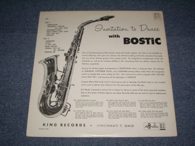画像: EARL BOSTIC - INVITATION TO DANCE with EARL BOSTIC / 1959 US ORIGINAL STEREO Used LP 